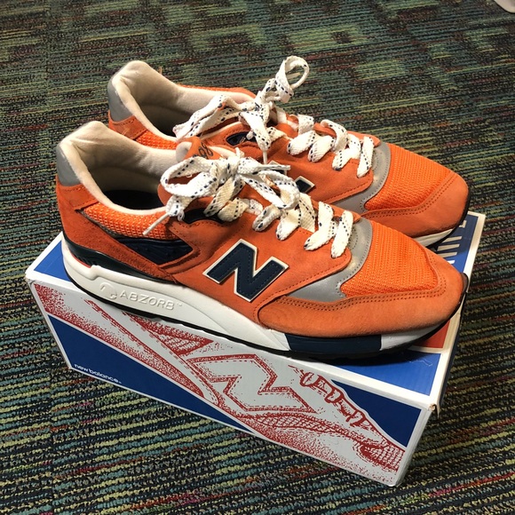 New balance 998 CTL Orange Navy Suede Sneakers 9.5 - Picture 5 of 7